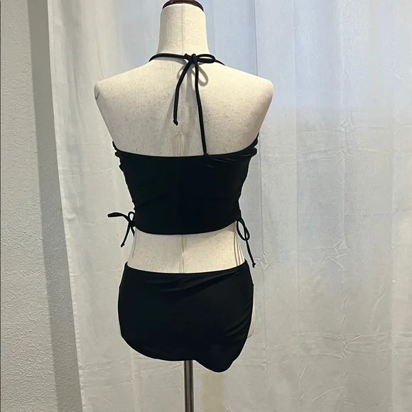 Tahari 3 Piece Black Bikini with Matching Sarong. size L. NWT. - Picture 4 of 13